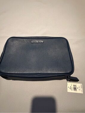 MICHAEL KORS Cooper Unisex Navy Leather Travel Organizer NWT